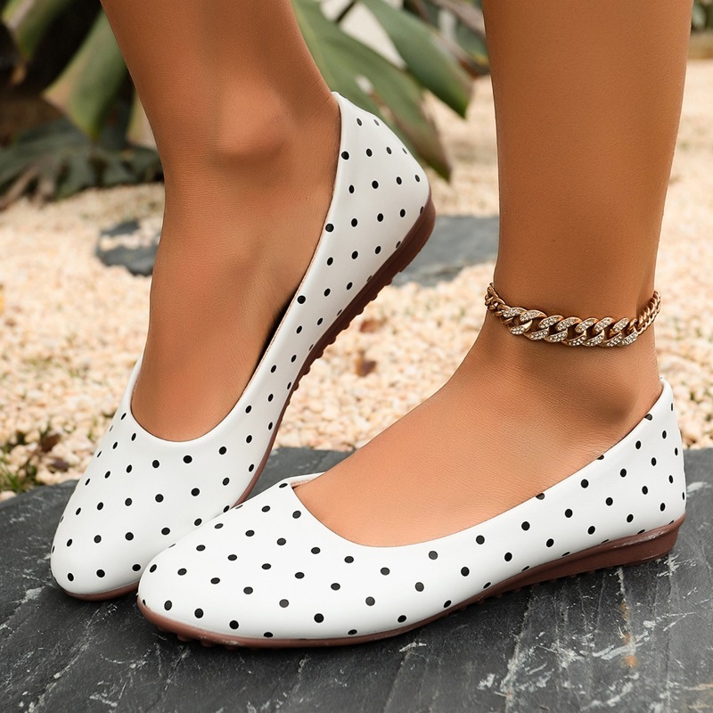 Women'S Fashion Loafers - Chaussures plates pour femmes, à pois