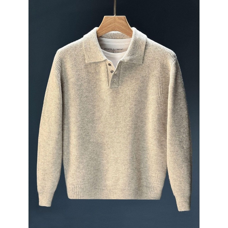 Ribbed Knit Sweater - Pull en maille côtelée à col