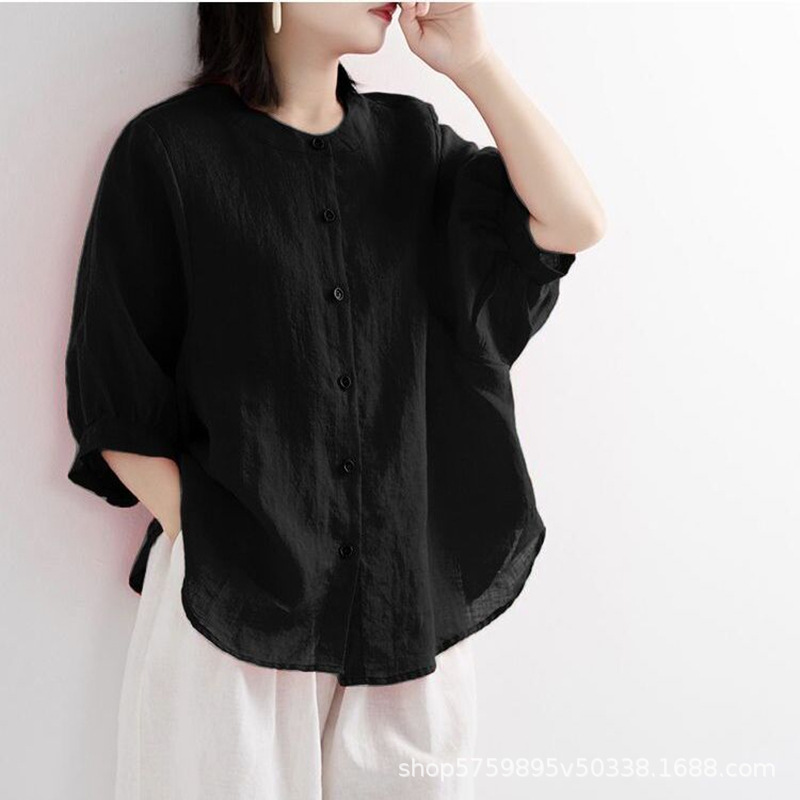 Women'S Fashion Essentials - Chemise ample en coton et lin