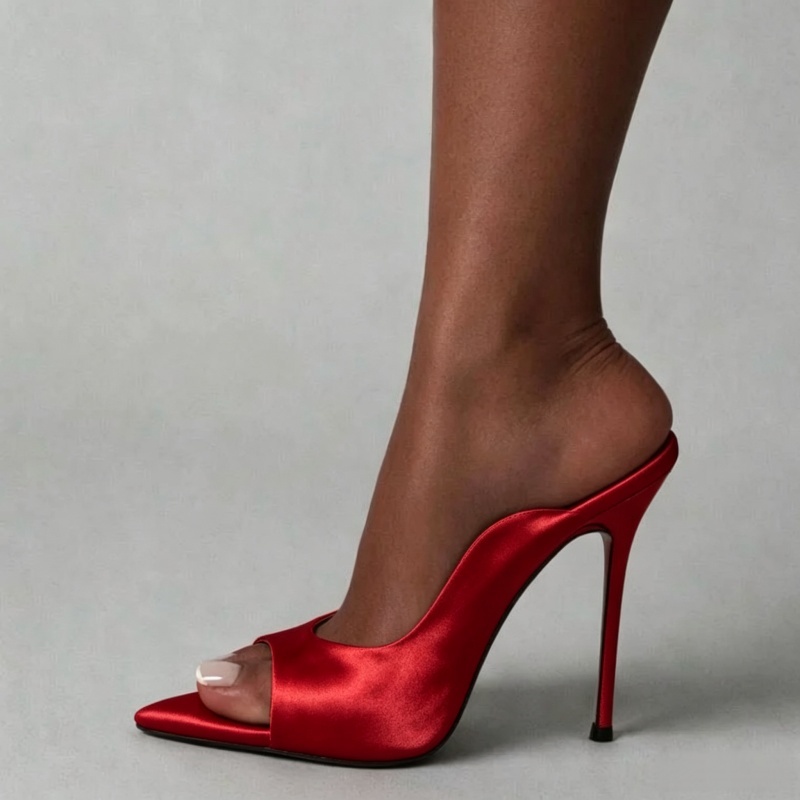 Slip Dress Satin - Escarpins tendance MKKHOU, nouvelles sandales à