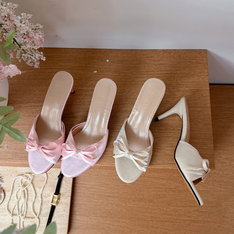 Slip Dress Satin - Nouvelles Sandales d'été 2026 à Talons