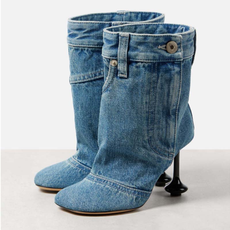 Women'S Fashion Trousers - Jupe en jean à talons irréguliers