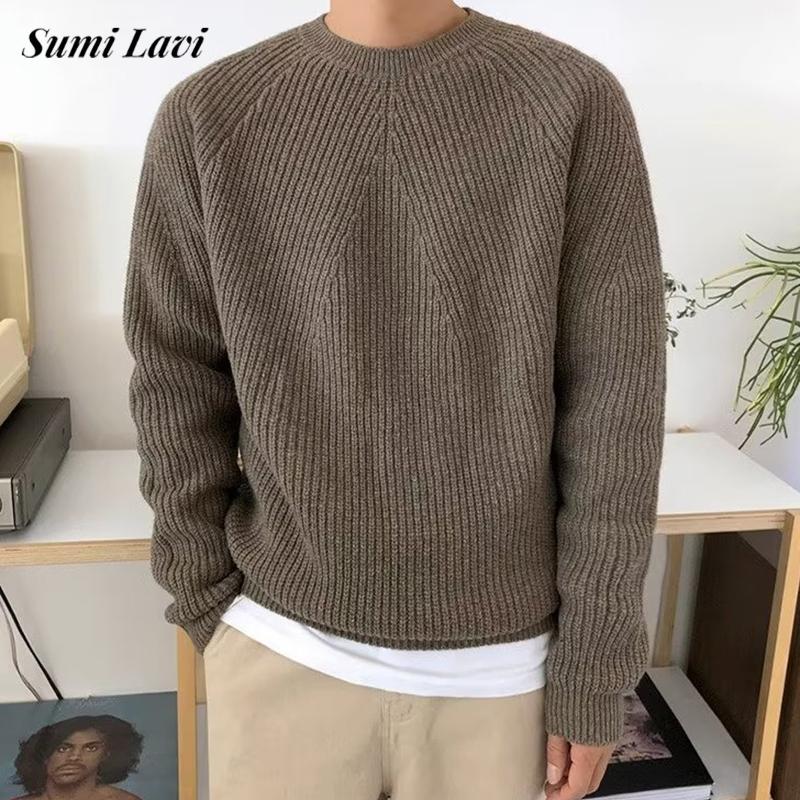 Ribbed Knit Sweater - Streetwear mode hommes tricot chandails printemps