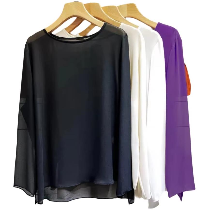 Women Fashion Blouse - Chemisier décontracté en mousseline de soie