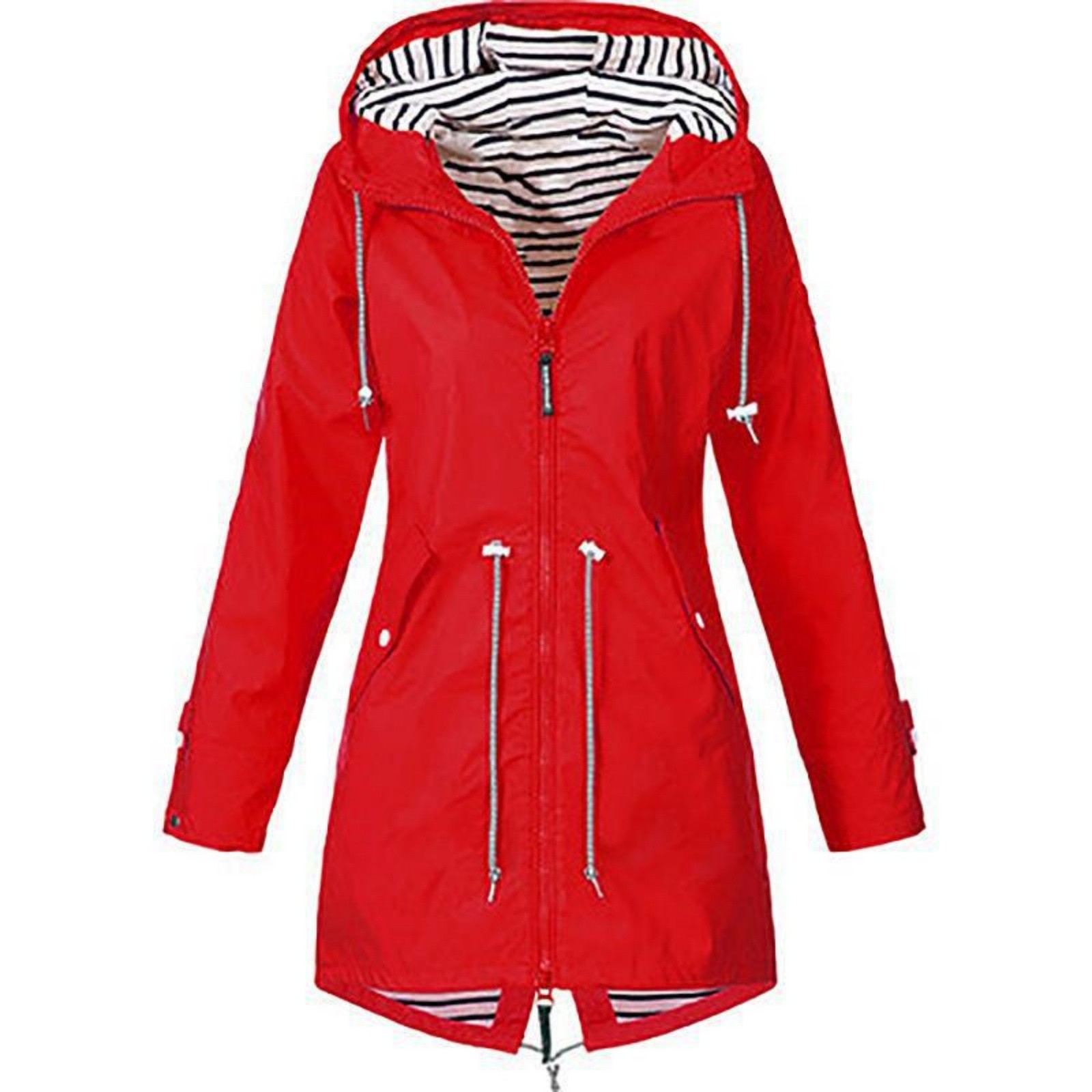 Women'S Fashion Rain Jacket - Manteau imperméable à manches longues avec