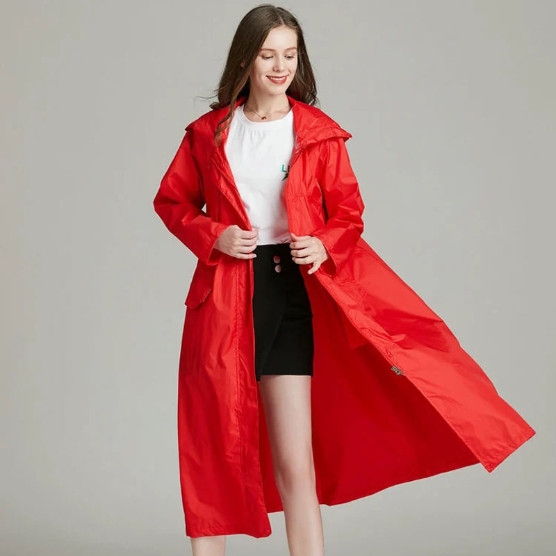 Women'S Fashion Rain Jacket - Manteau de pluie long respirant léger