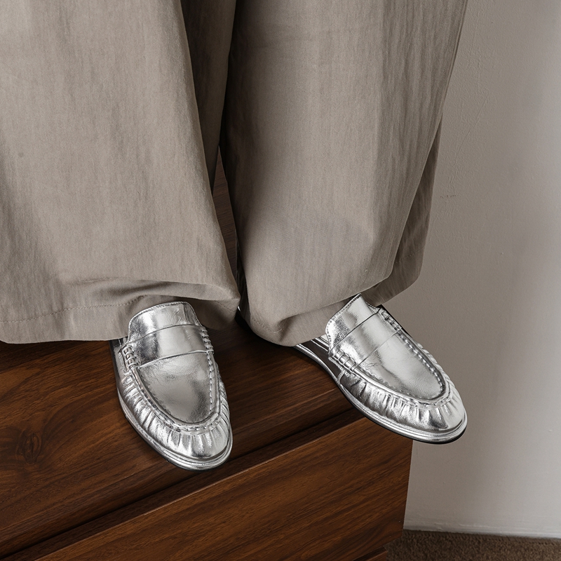Women'S Fashion Loafers - Nouvelles mocassins plissées classiques en cuir