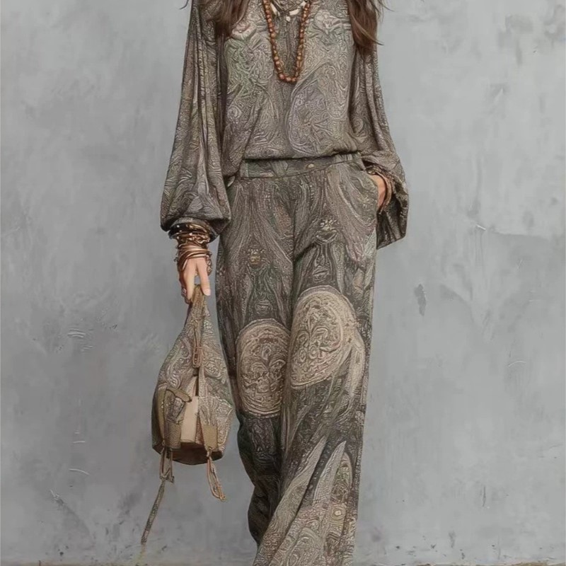 Women'S Fashion Essentials - Ensemble deux pièces bohème à imprimé
