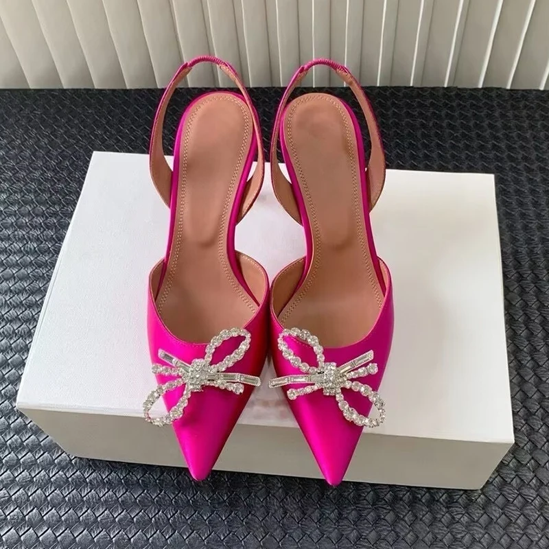 Slip Dress Satin - Sandales à talons fins avec nœud