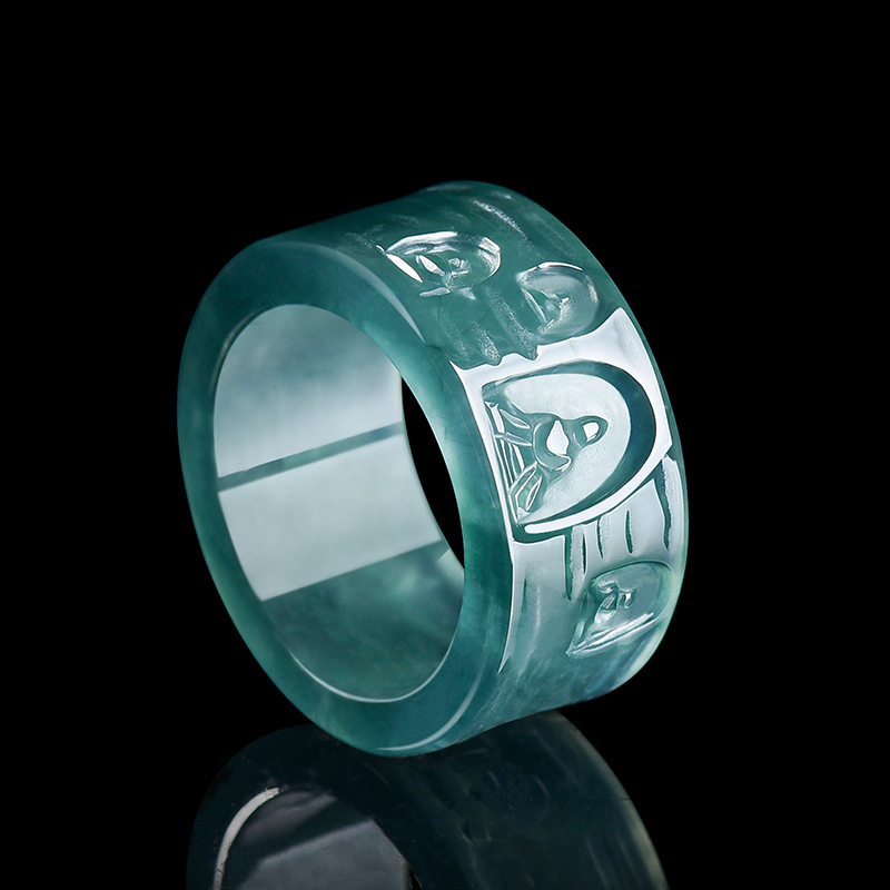 Women Fashion Designer - Bague Bouddha en Jadeite Naturelle de