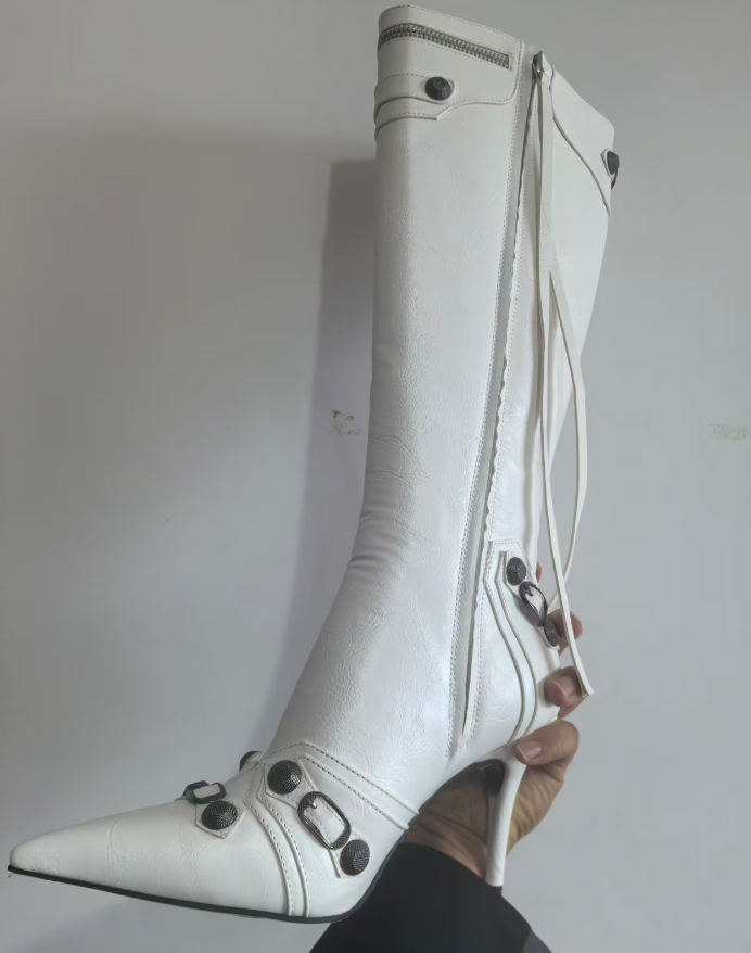 Women Fashion Model - Nouvelles Bottes Hautes à Rivets et