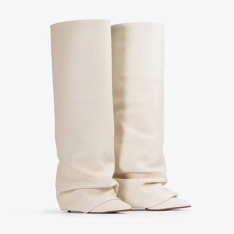 Bottes noires plissées à bout  - Women'S Fashion Trousers avis et prix
