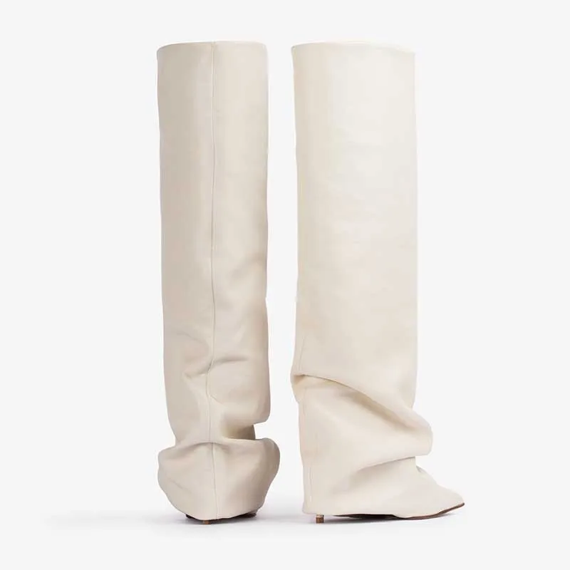 Bottes noires plissées à bout  - Women'S Fashion Trousers avis et prix