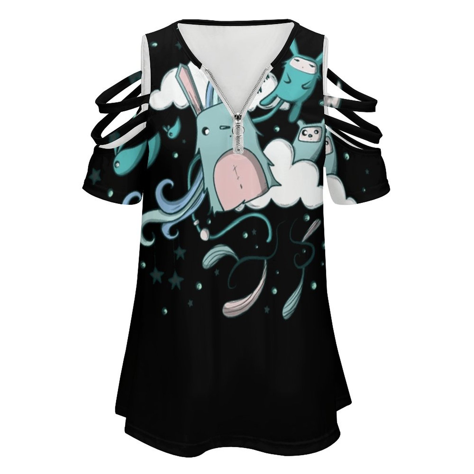 T-shirt imprimé avec fermeture - Women Fashion Vector avis et prix