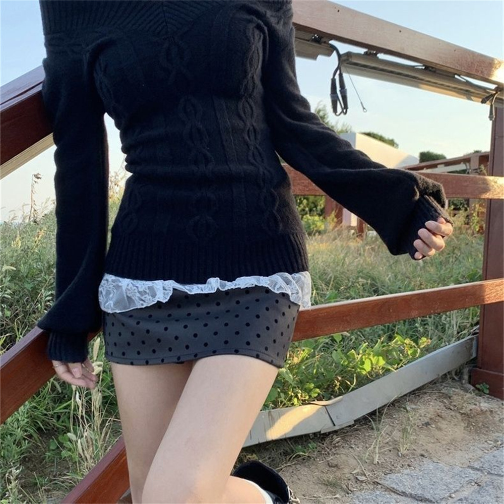 Pulls en tricot côtelé à col e - Ribbed Knit Sweater avis et prix