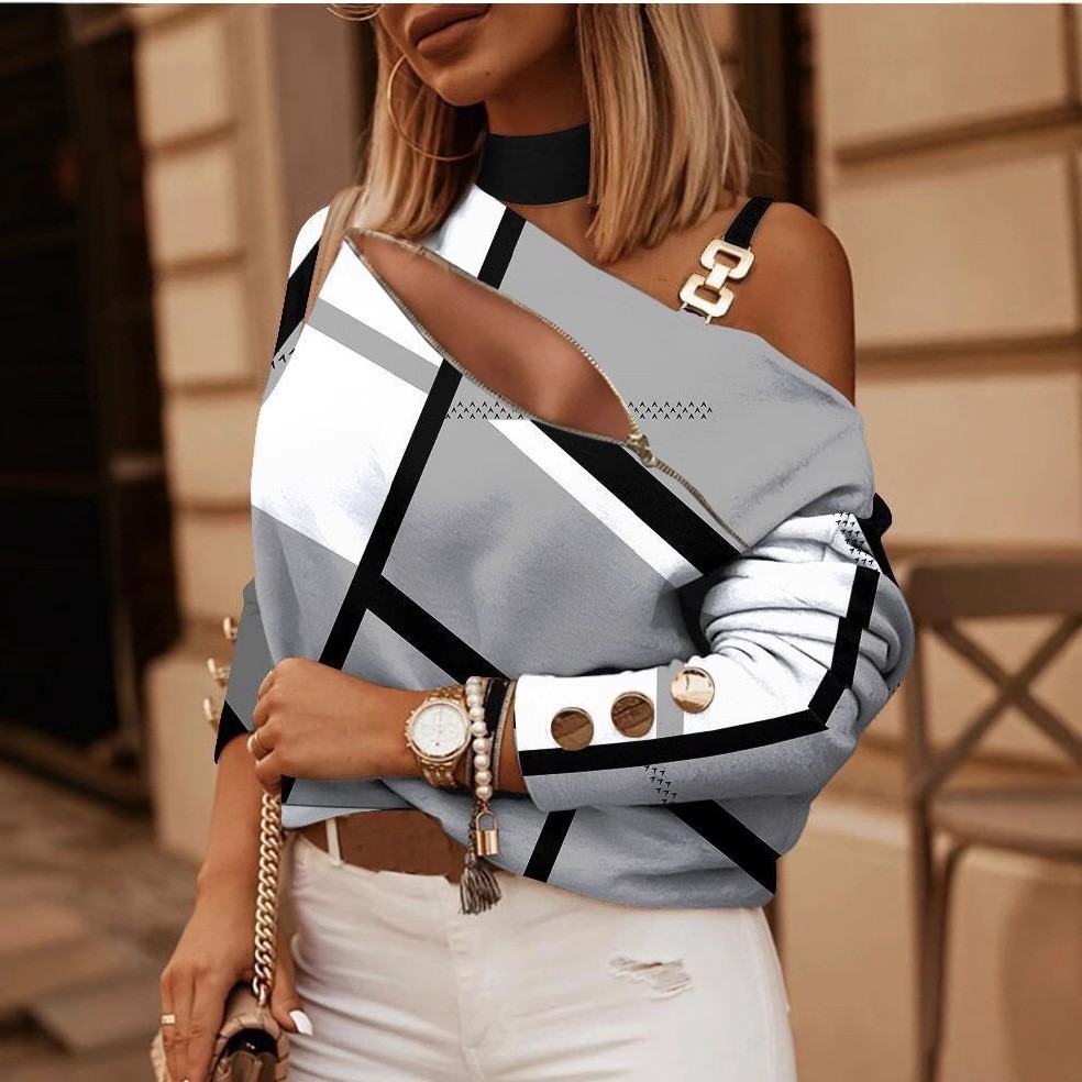 Chemisier femme à épaules dénu - Women Fashion Blouse avis et prix