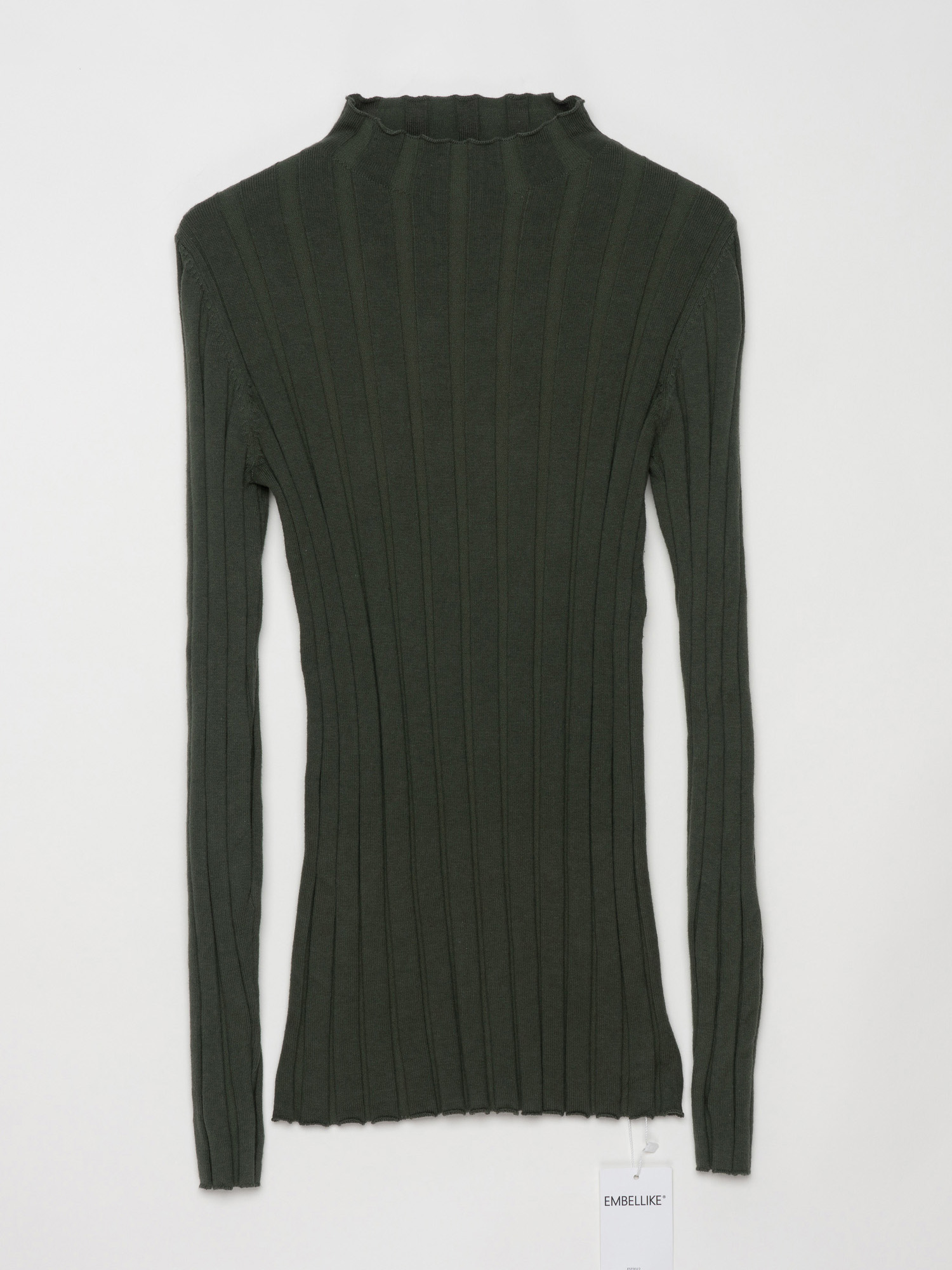 Pull en coton à col montant po - Ribbed Knit Sweater avis et prix