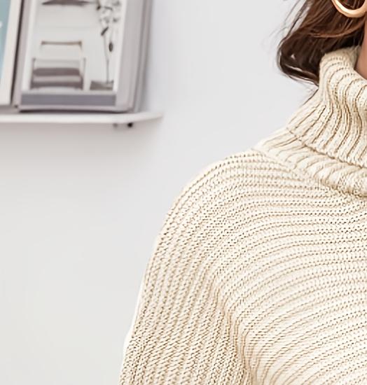 Robe pull col roulé pour femme - Ribbed Knit Sweater avis et prix