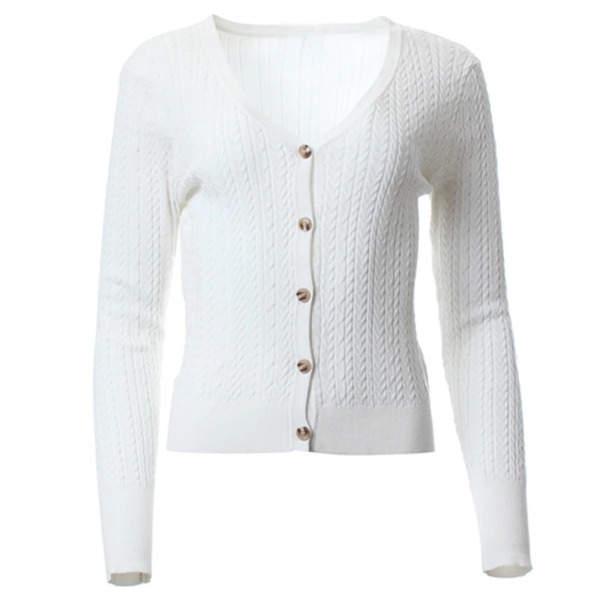 Cardigan en tricot extensible  - Ribbed Knit Sweater avis et prix
