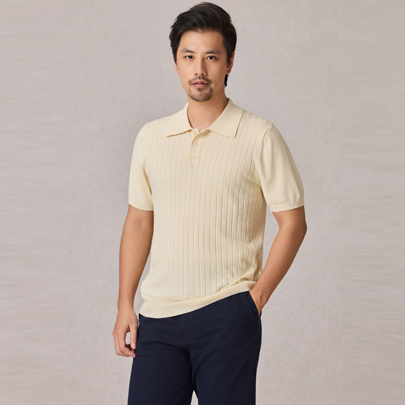Polo tricoté pour hommes, haut - Ribbed Knit Sweater avis et prix
