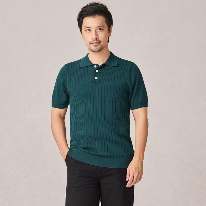 Polo tricoté pour hommes, haut - Ribbed Knit Sweater avis et prix