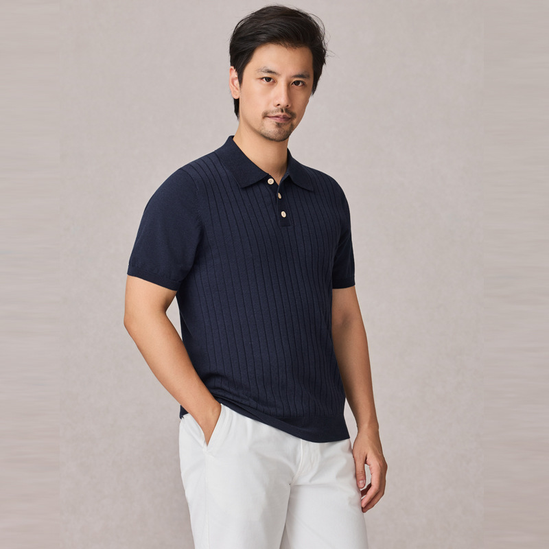 Polo tricoté pour hommes, haut - Ribbed Knit Sweater avis et prix