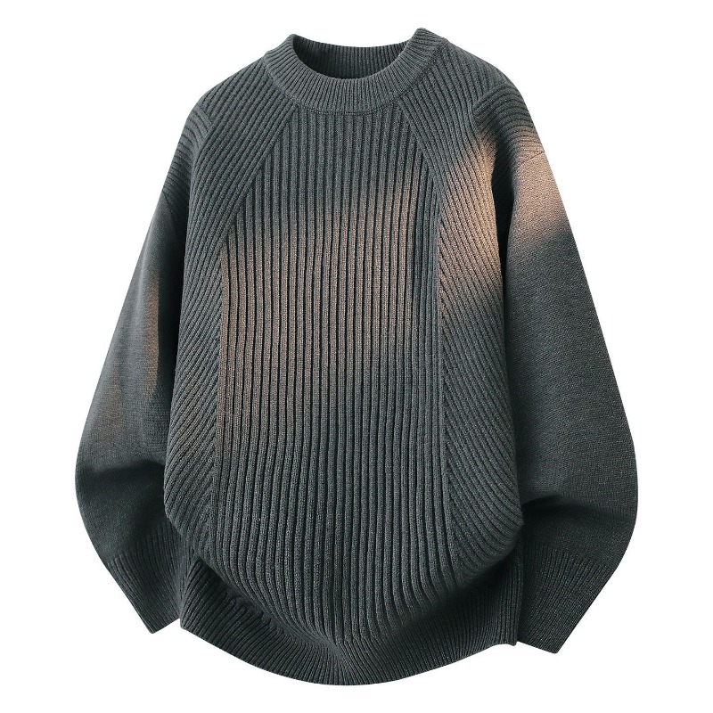Pull ample à col rond et manch - Ribbed Knit Sweater avis et prix