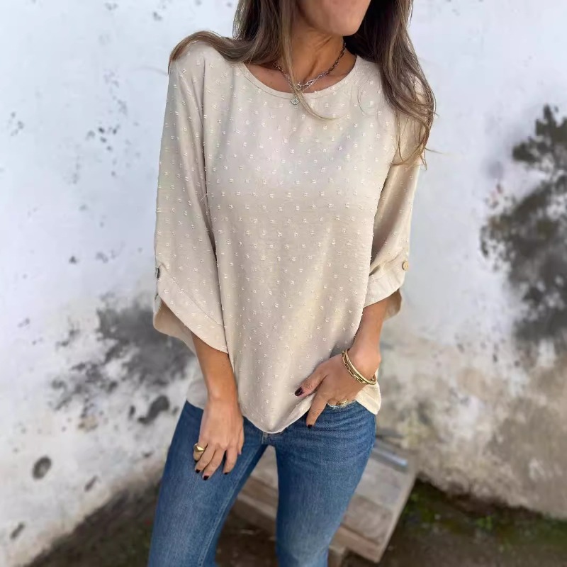 Chemisier en jacquard à pois s - Women Fashion Blouse avis et prix