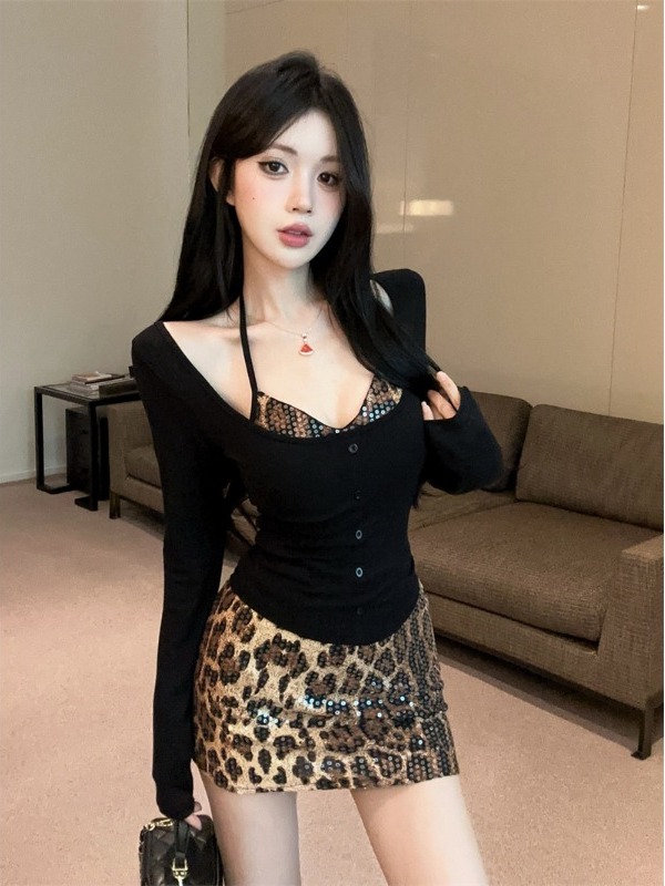 Ensemble trois pièces sexy pou - Printed Wrap Skirt avis et prix
