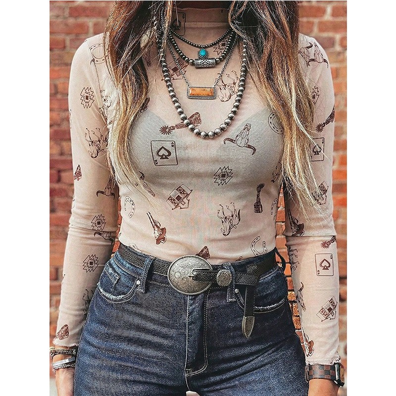 T-shirt à col roulé en maille  - Women Fashion Blouse avis et prix