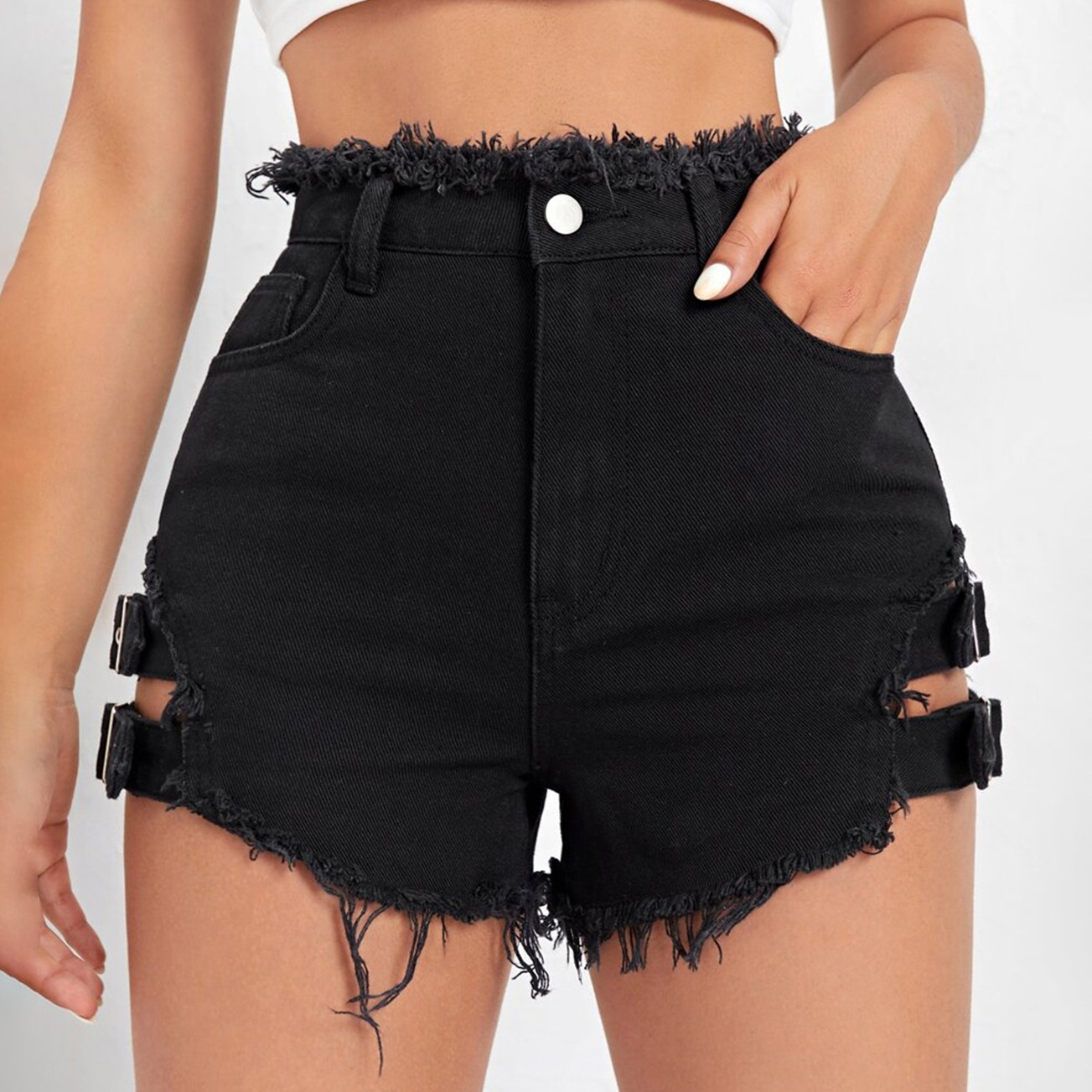 Shorts en jean taille haute po - Women'S Fashion Trousers avis et prix
