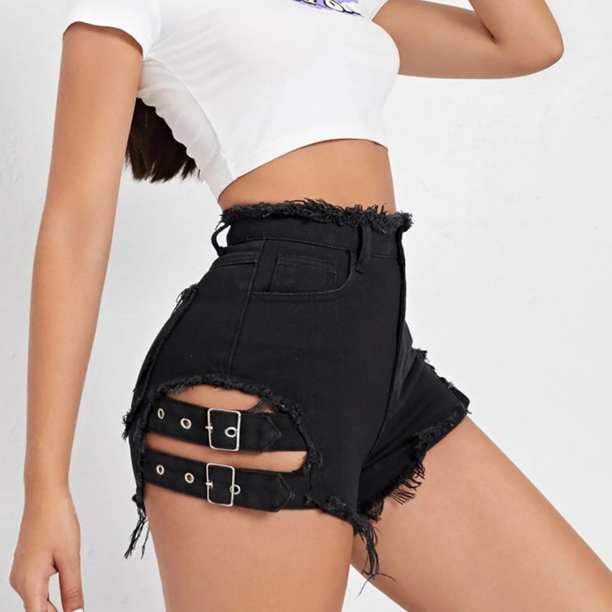Shorts en jean taille haute po - Women'S Fashion Trousers avis et prix