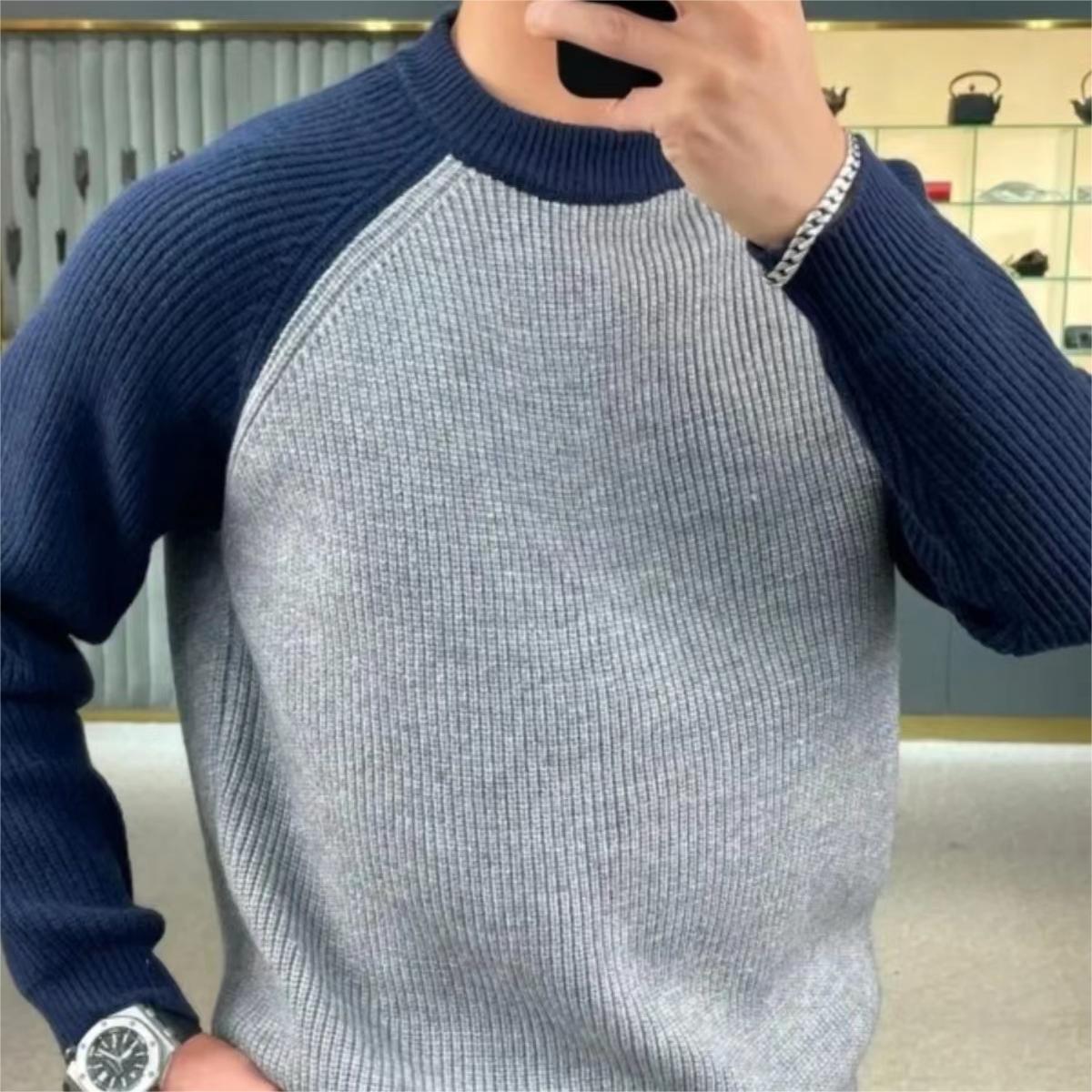 Pull bloqué de couleur chaude  - Ribbed Knit Sweater avis et prix