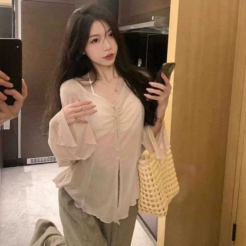 Chemisier à manches évasées tr - Women Fashion Blouse avis et prix