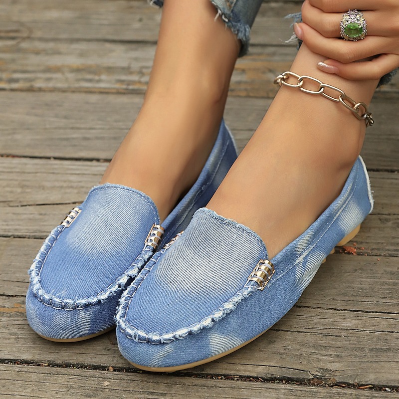 Mocassins en denim bleu clair  - Women'S Fashion Loafers avis et prix