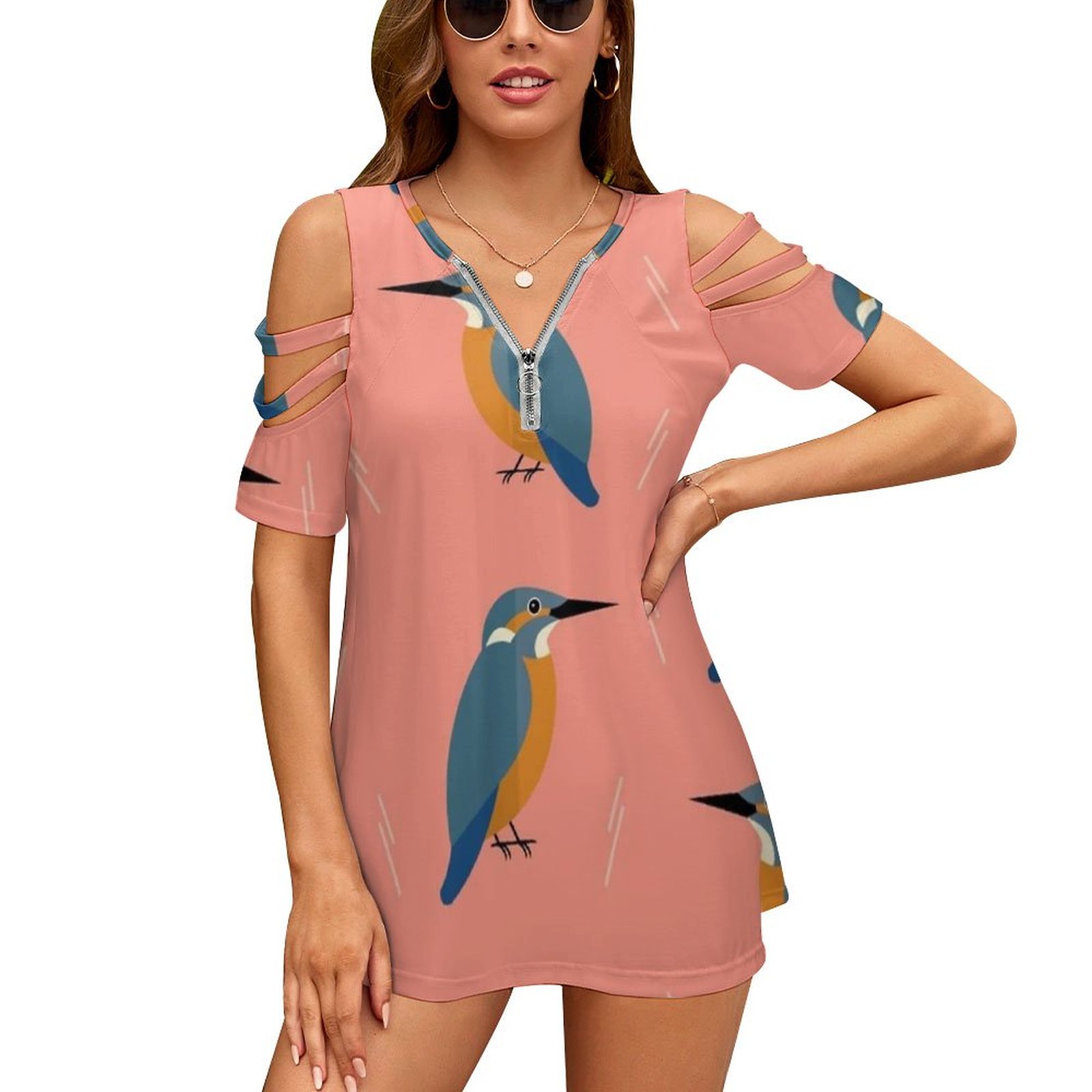 Kingfishers Everywhere-Chemise - Women Fashion Vector avis et prix