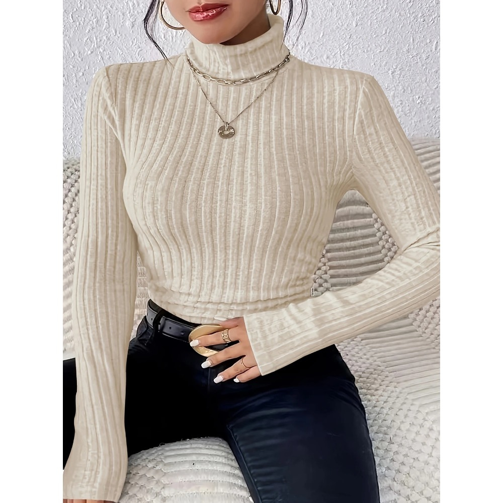 Pull tricoté à col roulé et co - Ribbed Knit Sweater avis et prix