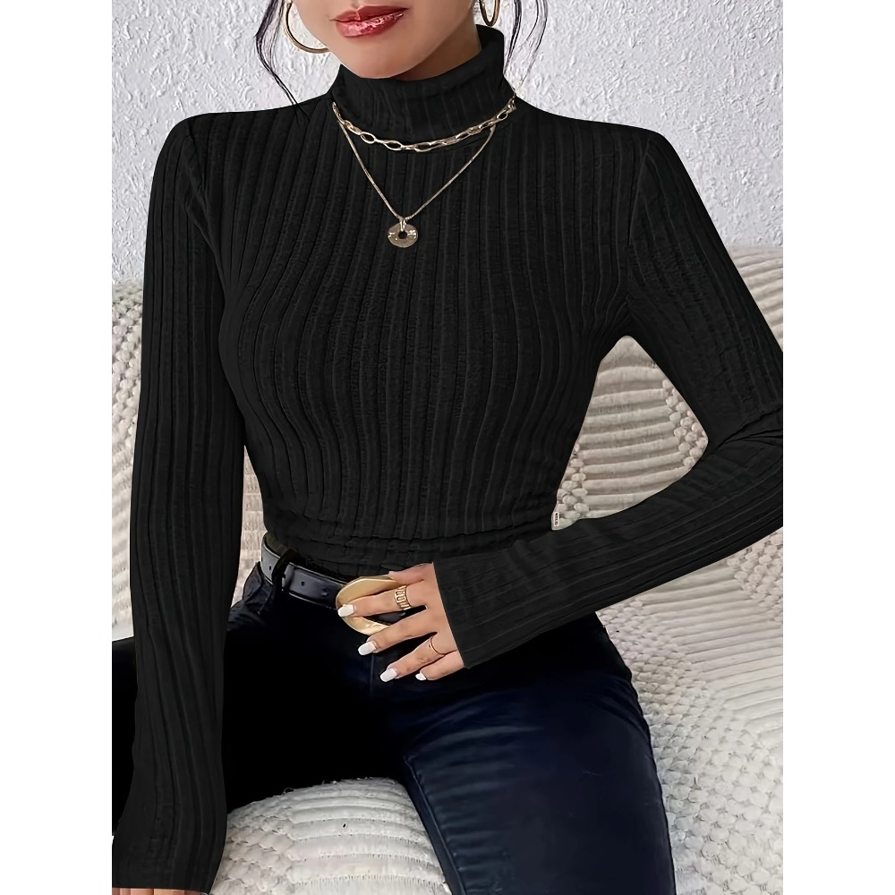 Pull tricoté à col roulé et co - Ribbed Knit Sweater avis et prix