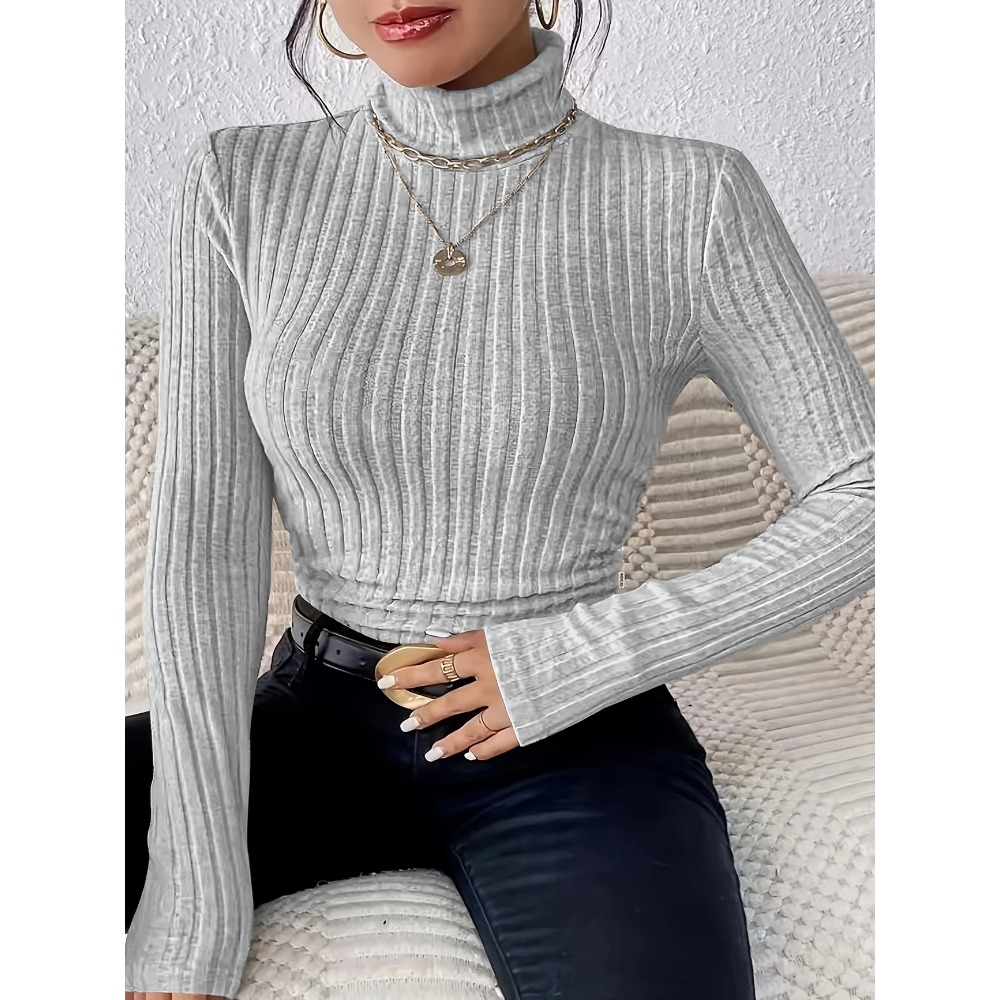 Pull tricoté à col roulé et co - Ribbed Knit Sweater avis et prix