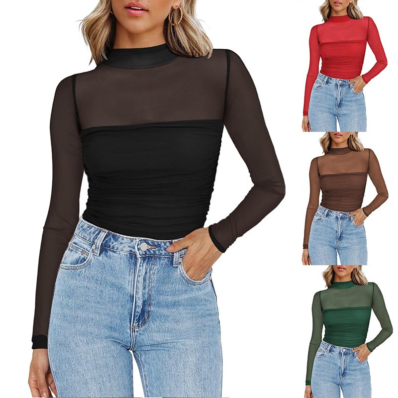 Chemise en maille transparente - Women Fashion Blouse avis et prix