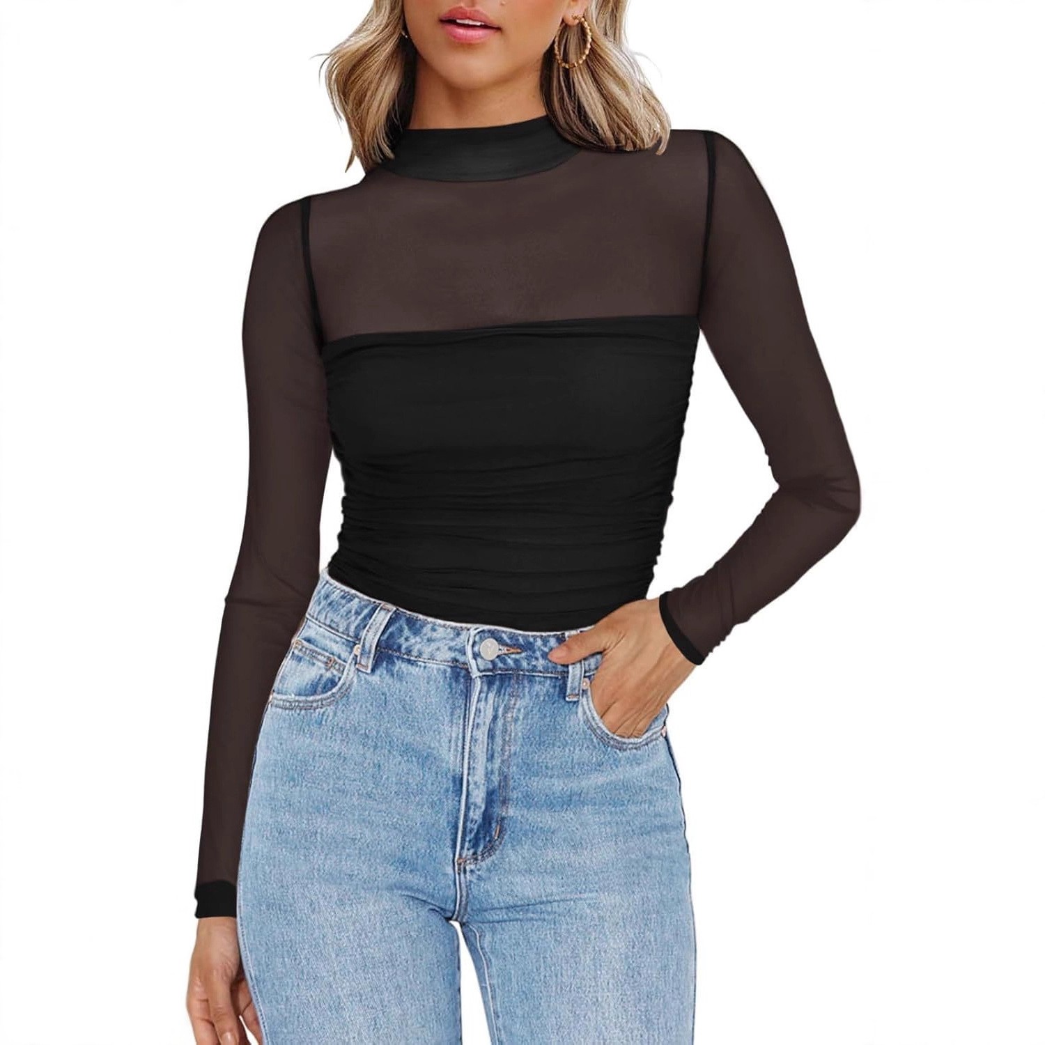 Chemise en maille transparente - Women Fashion Blouse avis et prix