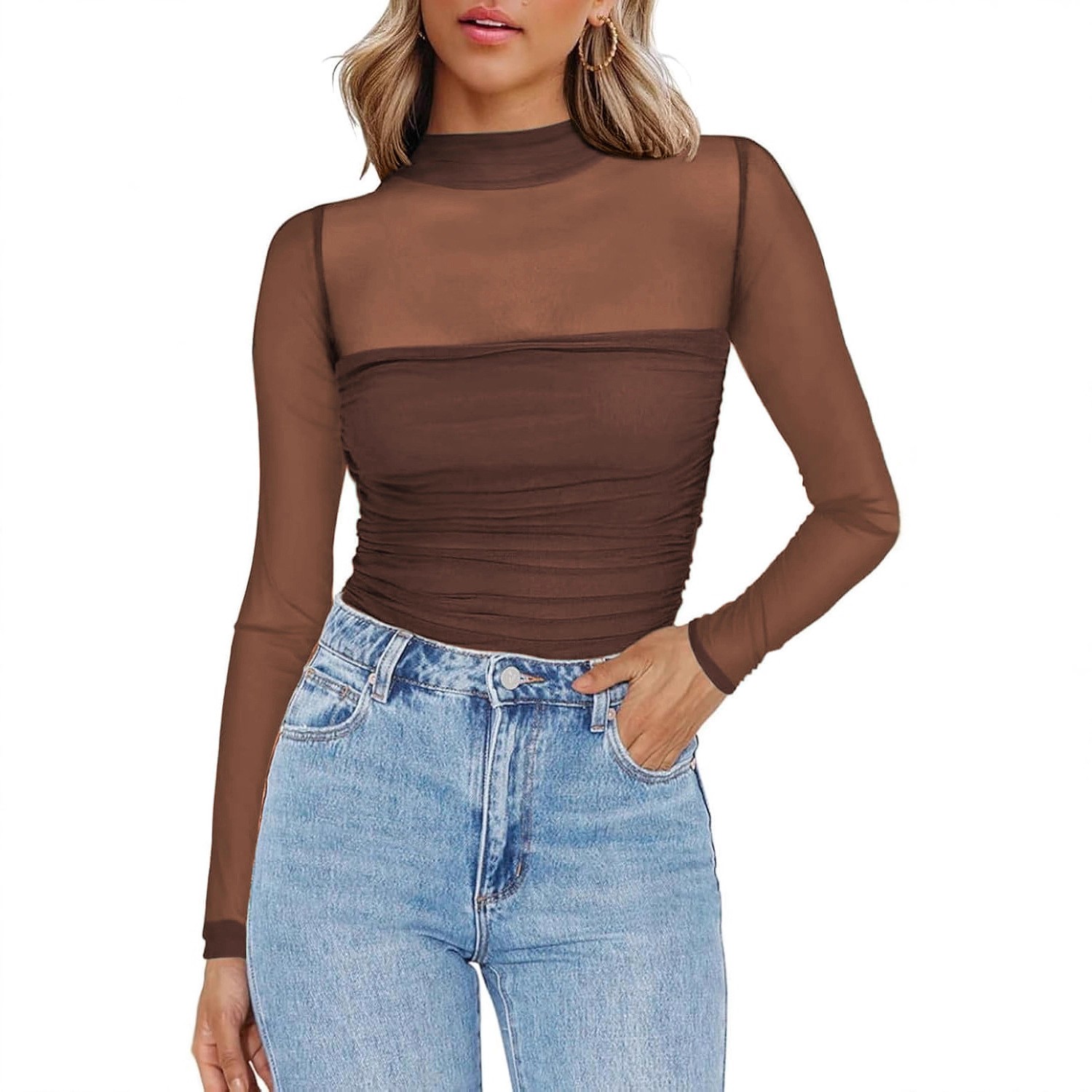 Chemise en maille transparente - Women Fashion Blouse avis et prix