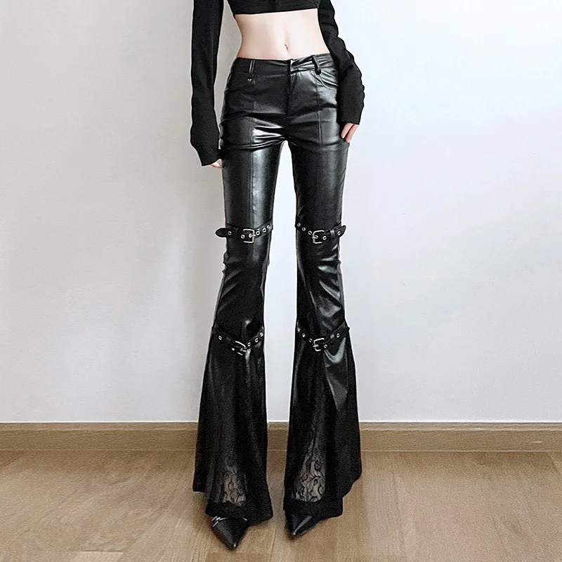 Pantalon évasé en cuir PU pour - Women'S Fashion Trousers avis et prix