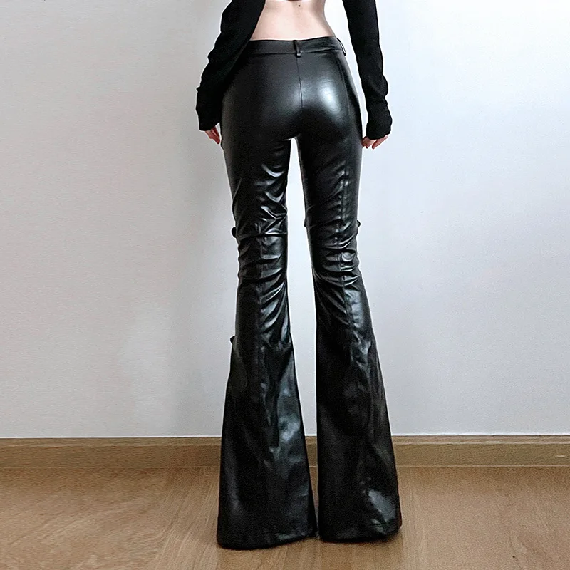 Pantalon évasé en cuir PU pour - Women'S Fashion Trousers avis et prix