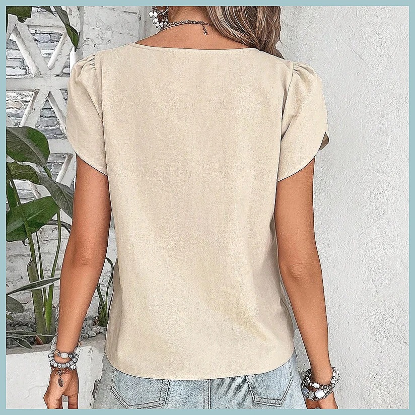 Chemisier uni vintage été 2024 - Women Fashion Blouse avis et prix