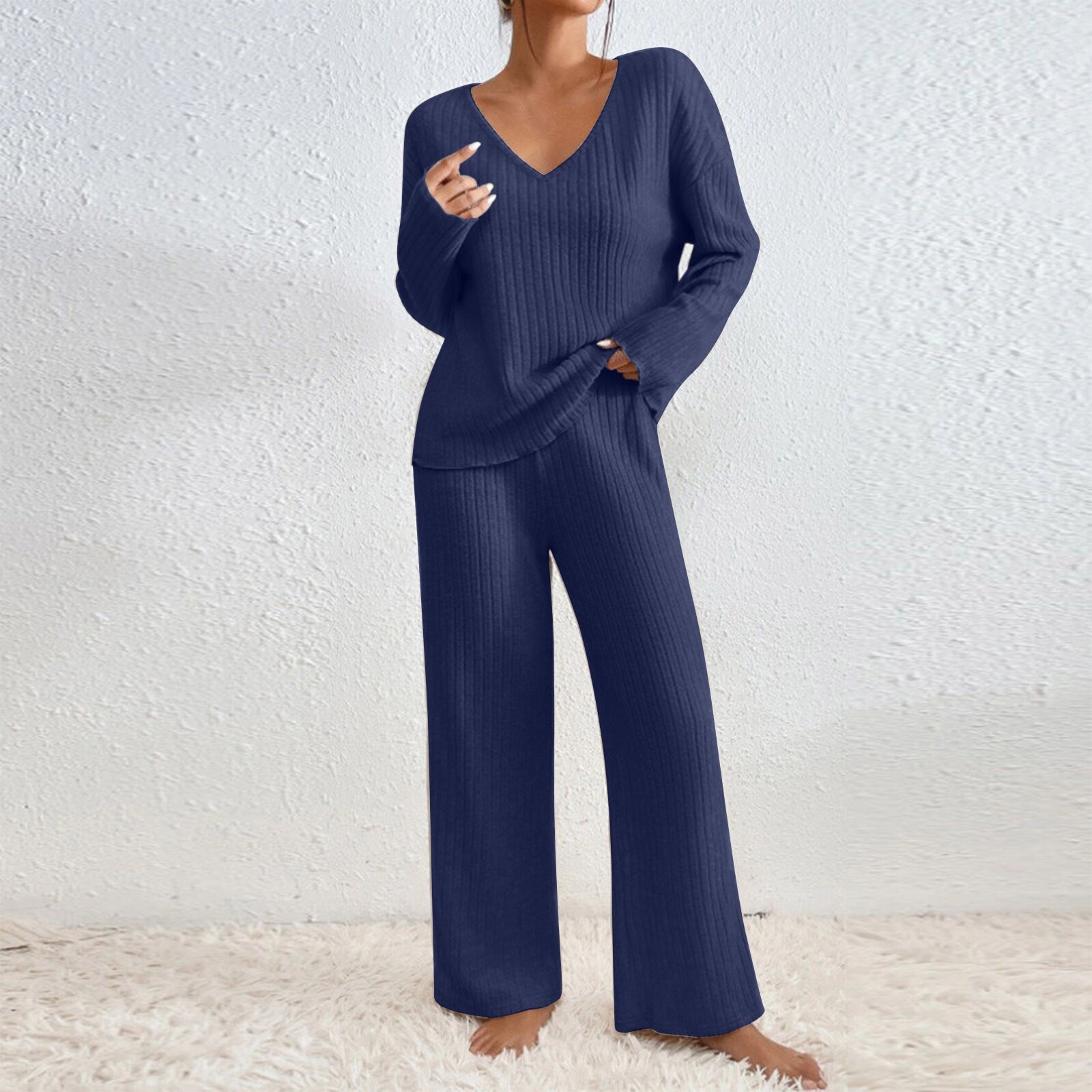Pull décontracté à manches lon - Ribbed Knit Sweater avis et prix