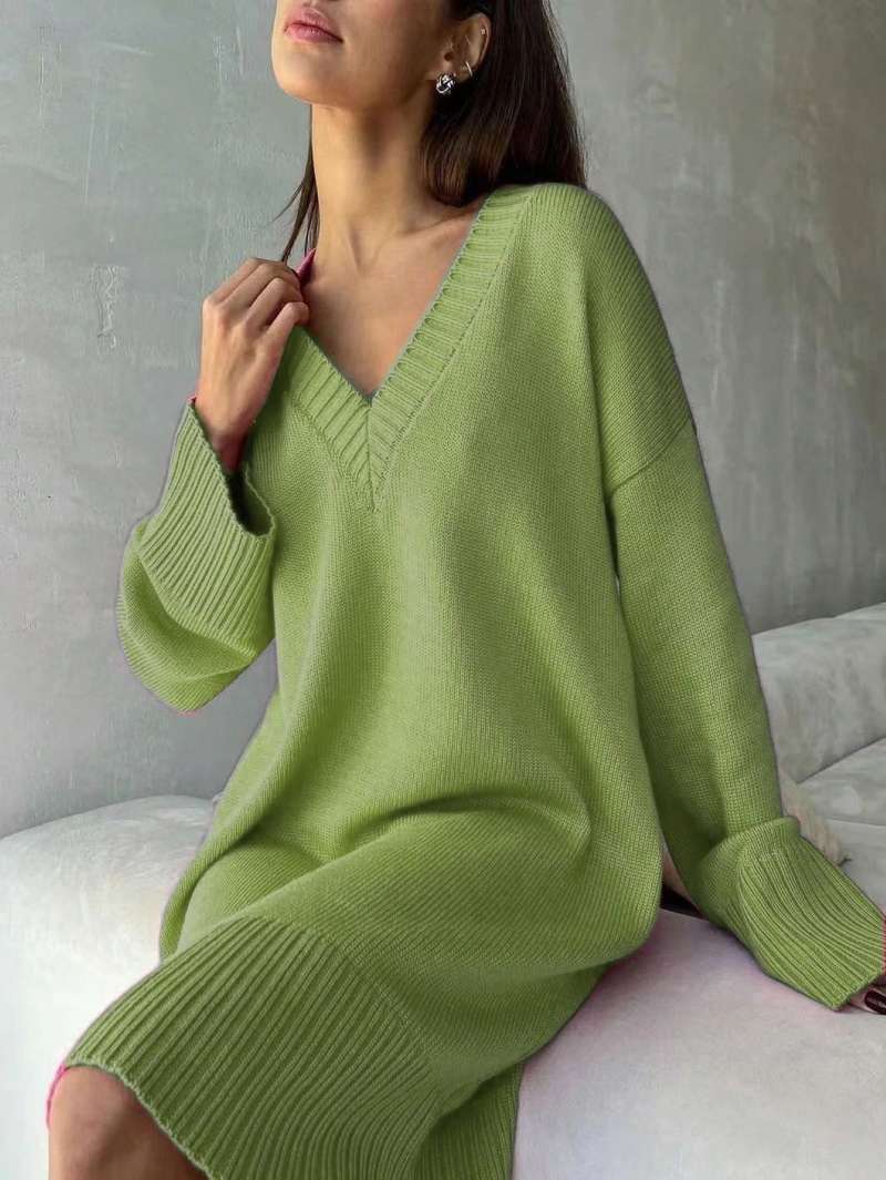 Robe pull unie pour femme gran - Ribbed Knit Sweater avis et prix
